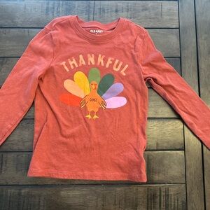 Old Navy Kids Thankful Turkey Long Sleeve Tee - Red